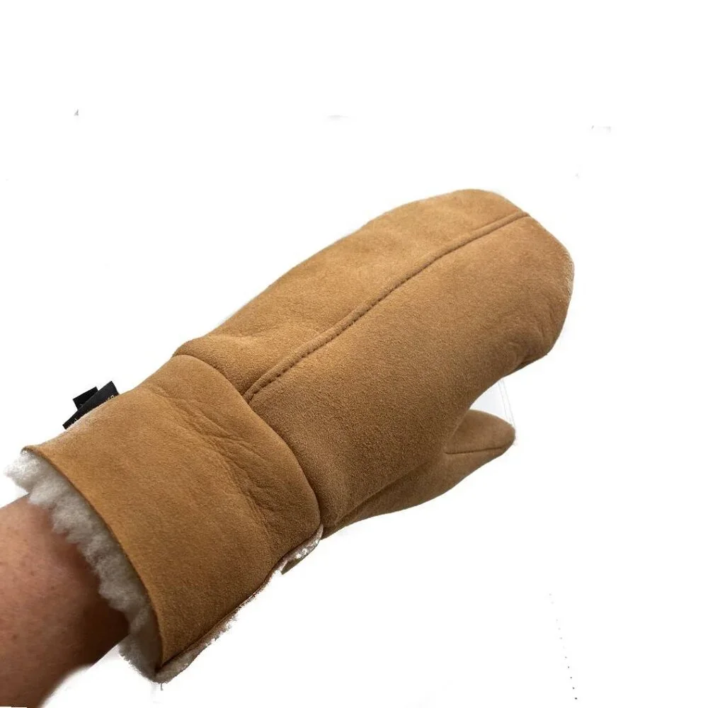 Unisex Shearling Sheepskin Leather Mittens for women - Picture 5 of 12